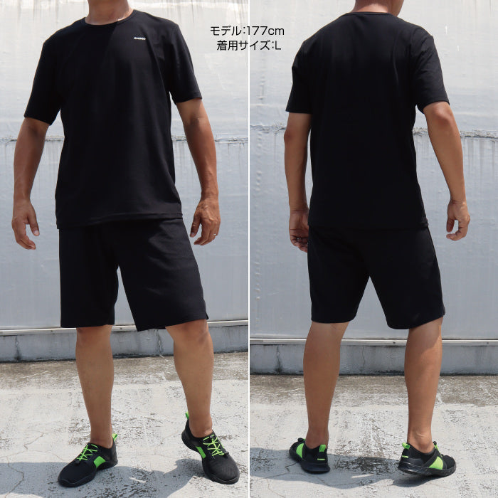 GMOOD メンズ レディース 男女兼用 ジームード 強力発汗 ジム&トレーニング ウェア 半袖 クルーネックタイプ Tシャツ インナー 普段使い 着るだけ ながら 仕事 スポーツ セルフケア 代謝 体温