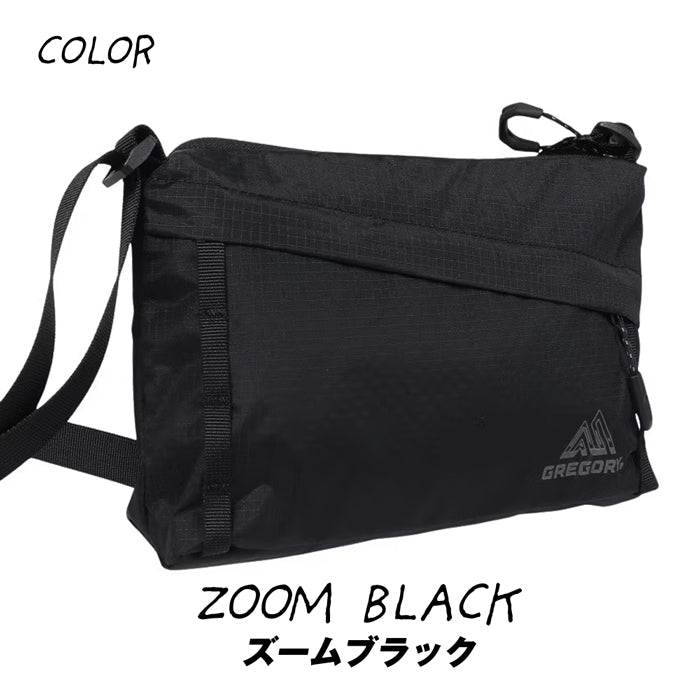 GREGORY CROSSBODY BAG AL メンズ レディース グレゴリー クロスボディバッグ ショルダーバッグ 肩掛け サコッシュ サブバッグ アウトドア フェス 旅行 通勤 お出かけ 買い物 レジャー ドライブ 小型 2.5リットル リフレクター ユニセックス お揃い 黒 ズーム ブラック