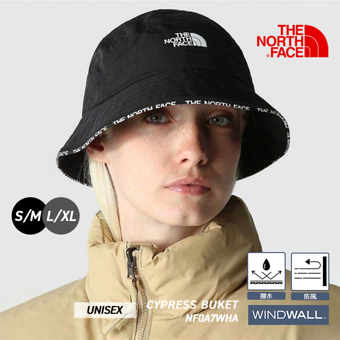 ノースフェイス メンズ THE NORTH FACE バケットハット ブラック 黒 レディース 男女兼用 帽子 CYPRESS BUCKET NF0A7WHA キャンプ アウトドア 日よけ 登山 撥水 防風 通学 通勤 運動会 旅行