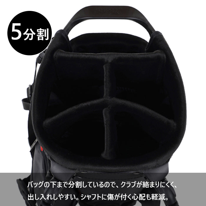 タイトリスト Titleist ゴルフバッグ キャディバッグ 5分割 ブラック スタンド付き スポーツ 男女兼用 9型 47インチ対応 2.5kg プレイヤーズ5 TB23SX8A