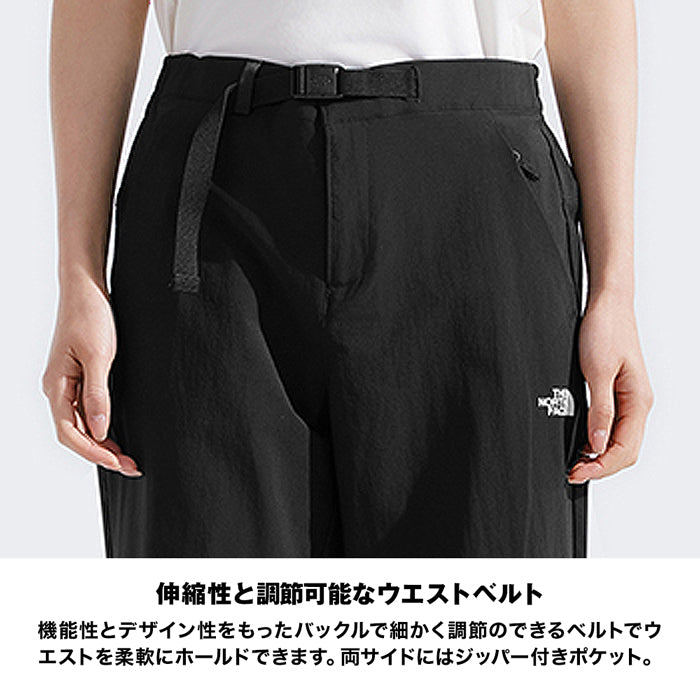 【 猛暑対応 】 ノースフェイス トレッキング パンツ レディース シンプル 高機能 アンクル丈 THE NORTH FACE W TREKKER PLUS PANT NF0A8CJT 吸汗速乾 ストレッチ 接触冷感 ブラック アウトドア ロゴ スポーツ 女性 婦人 おしゃれ ギフト カジュアル