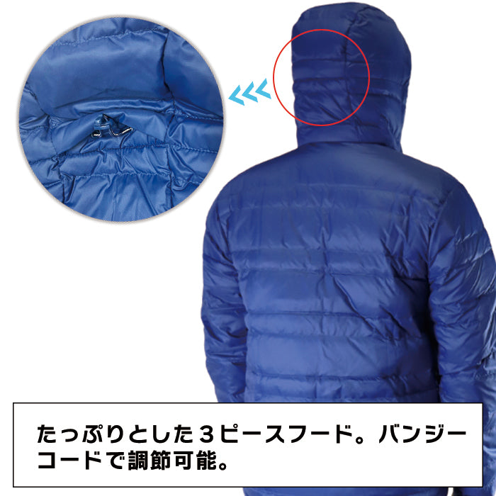 メンズ アンダーアーマー 紳士 ダウン コート ジャケット アウター 撥水 通気性 軽量 耐久性 ジッパー ポケット フード 立体フード ブルー 青 運動 修学旅行 部活 合宿 トレーニング 動きやすい シンプル スポーツ