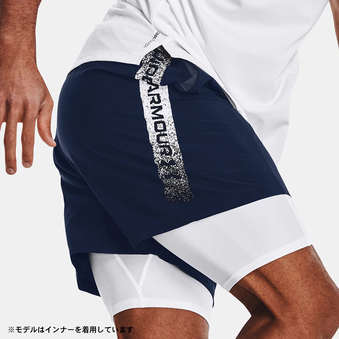 【全3色】アンダーアーマー ハーフパンツ メンズ 1370388 ネイビー ボトムス 半ズボン スポーツ ランニング ジム ウーブン 大きいサイズ