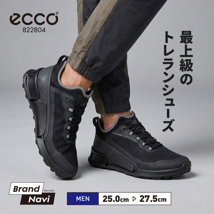 メンズ トレラン トレイルランニング トレランシューズ エコー ECCO 初心者からベテランまで ロード兼用 雪道対応 人間工学設計 高級感 グリップ 耐久性 アウトドア 登山 ローカット スニーカー ブラック 黒 紳士 ECCO BIOM 2.1 X COUNTRY 822804