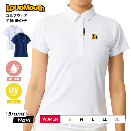 【全2色】スポーツ トレーニング ゴルフ ウェア 女性 レディース  LOUDMOUTH ラウドマウス 吸汗 速乾 UV 通気性 ポロシャツ プレゼント シンプル 半袖 ファッション