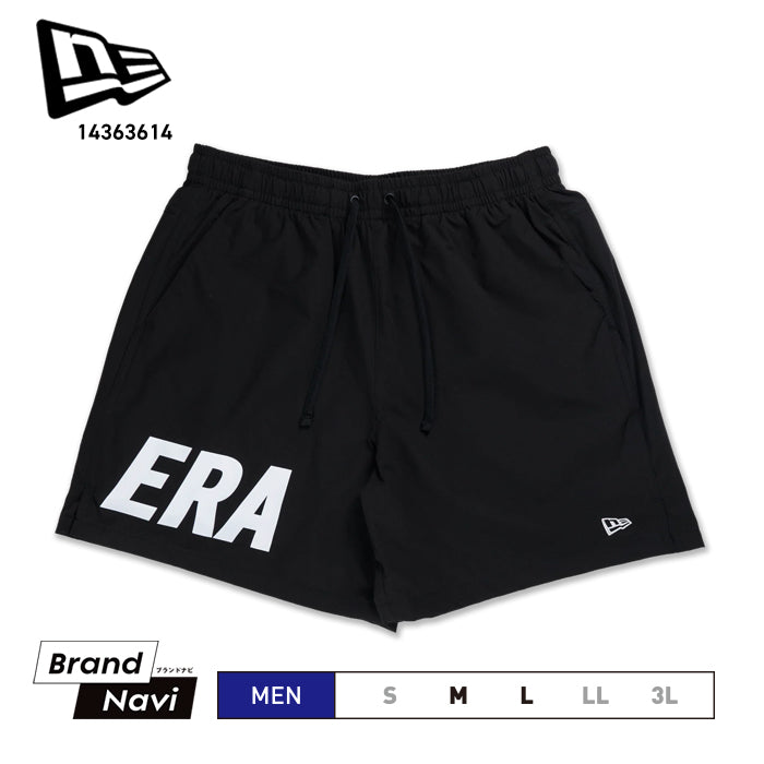 ハーフパンツ メンズ ニューエラ ショートアウトドア ブランド ストリート ブラック 黒 ドローストリング ロゴ NEW ERA