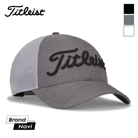【全3色】Titleist メンズ ゴルフキャップ メッシュ 男性 紳士 ユニセックス レディース タイトリスト 帽子 ホワイト ブラック グレー サイズ調節可能 人気 ブランド シンプル おしゃれ UVカット プロ用 コーデ ファッション フリーサイズ ブランド