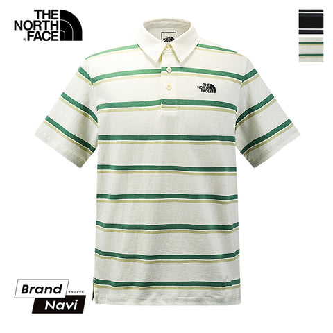 【日本未入荷】メンズ THE NORTH FACE ノースフェイス 半袖ポロシャツ M S/S STRIPE POLO NF0A7WD9 コットン 綿 ストライプ アウトドア ロゴ ゴルフ レアアイテム
