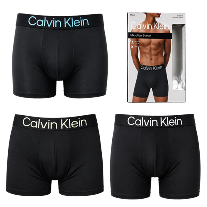 カルバンクライン ボクサーパンツ メンズ 3枚組 Calvin Klein Microfiber Stretch Boxer Brief NP2608O 吸湿速乾 ストレッチ USサイズ