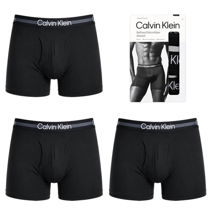 カルバンクライン ボクサーパンツ メンズ 3枚組 Calvin Klein Refined Microfiber Stretch Boxer Brief NP2769O 吸湿速乾 通気性 ストレッチ USサイズ