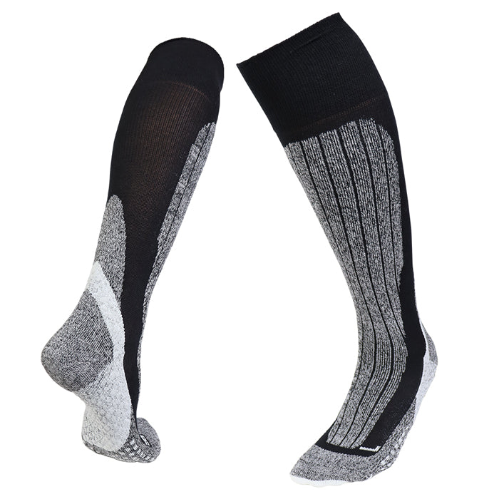 ジームード ロング丈 着圧 蓄熱 発熱 ソックス 機能性 膝下 靴下 サポート 普段使い ビジネス 通学 通勤 スポーツ スキー 冬 あったか グレー ユニセックス メンズ レディース ジュニア 男女兼用 GMOOD