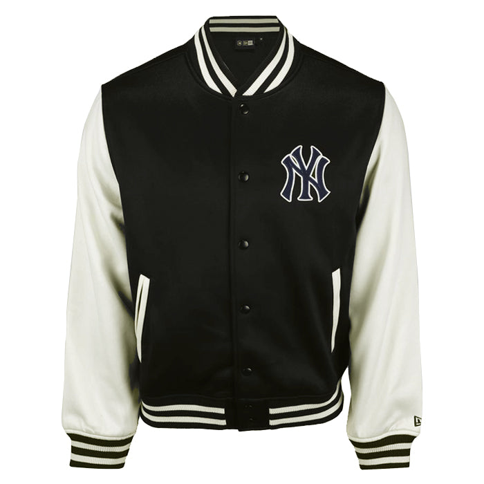 【海外モデル】 ニューエラ NEW ERA ボンバージャケット スタジアムジャンパー スタジャン メンズ BOMBER JCKT JACKET 大きいサイズ ヤンキース MLB 刺繍 ストリート ブラック 黒 オフホワイト 白 男性 紳士
