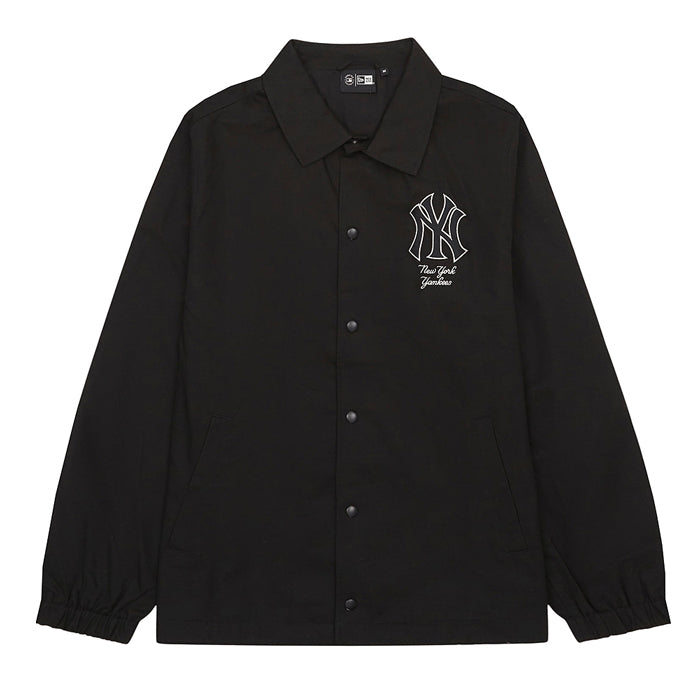 【大きいサイズ】 ニューエラ NEW ERA MLB TWILL COACHES JCKT JACKET メンズ ツイル ブラック コーチジャケット NY ヤンキース HIPHOP ワークスタイル ストリートファッション 刺繍 ロゴ ストリート ブラック 海外モデル 紳士 男性 スポーツ カジュアル