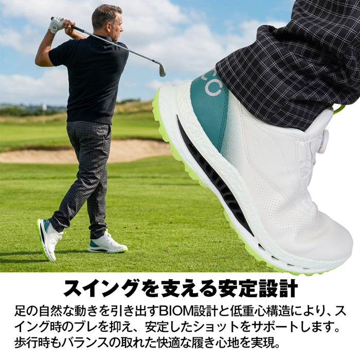 ECCO メンズ ゴルフ スパイクレスシューズ ダイヤル調整 GOLF BIOM C5 バイオム ゴアテックス 防水 透湿 防滑 歩きやすい 疲れにくい 全天候対応 BOAフィット