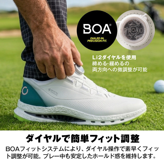 ECCO メンズ ゴルフ スパイクレスシューズ ダイヤル調整 GOLF BIOM C5 バイオム ゴアテックス 防水 透湿 防滑 歩きやすい 疲れにくい 全天候対応 BOAフィット