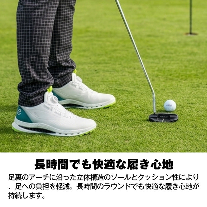 ECCO メンズ ゴルフ スパイクレスシューズ ダイヤル調整 GOLF BIOM C5 バイオム ゴアテックス 防水 透湿 防滑 歩きやすい 疲れにくい 全天候対応 BOAフィット