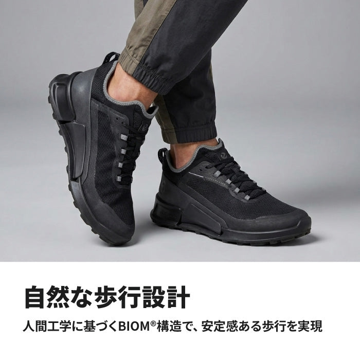 メンズ トレラン トレイルランニング トレランシューズ エコー ECCO 初心者からベテランまで ロード兼用 雪道対応 人間工学設計 高級感 グリップ 耐久性 アウトドア 登山 ローカット スニーカー ブラック 黒 紳士 ECCO BIOM 2.1 X COUNTRY 822804
