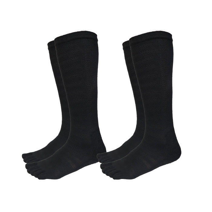 【お得な2足組】ジームード クルー丈 5本指ソックス ベアフット 機能性 靴下 膝下 着圧 吸汗速乾 消臭 サポート 足裏滑り止め スポーツ ビジネス 通学 通勤 シンプル 黒 白 ブラック ホワイト ユニセックス メンズ レディース ジュニア 男女兼用 GMOOD