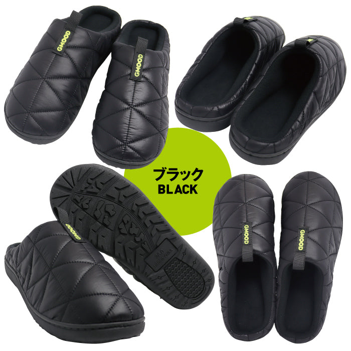 【 新製品 】ジームード あったか サーモサンダル スリッパ つっかけ ルームシューズ オフィス履き サボ ダウン クロッグ ウォーム ウィンター はっ水 防汚 シンプル ユニセックス メンズ レディース 男女兼用 起毛 便利 軽量 持ち運び 袋つき 秋 冬 お揃い 散歩 お出掛け ワンマイル GMOOD