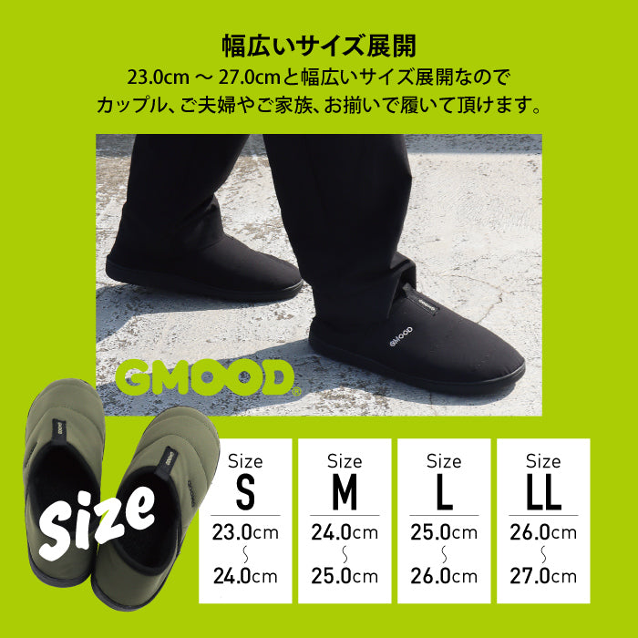 【 全2色 】 GMOOD ユニセックス あったか 2WAY モックシューズ サーモサンダル 秋 冬 スリッパ つっかけ ルームシューズ オフィス履き ウォーム ウィンター はっ水 防汚 パイル 起毛 軽量 持ち運び ジームード レディース メンズ お揃い 散歩 お出掛け ワンマイル
