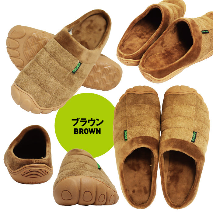 【 全2色 】 ジームード あったか サーモサンダル スリッパ つっかけ ルームシューズ オフィス履き サボ クロッグ ウォーム ウィンター 防寒 シンプル メンズ 男性 紳士 ベロア 起毛 クッション トゥーガード 軽量 秋 冬 散歩 お出掛け ワンマイル GMOOD