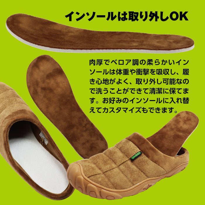 【 全2色 】 ジームード あったか サーモサンダル スリッパ つっかけ ルームシューズ オフィス履き サボ クロッグ ウォーム ウィンター 防寒 シンプル メンズ 男性 紳士 ベロア 起毛 クッション トゥーガード 軽量 秋 冬 散歩 お出掛け ワンマイル GMOOD