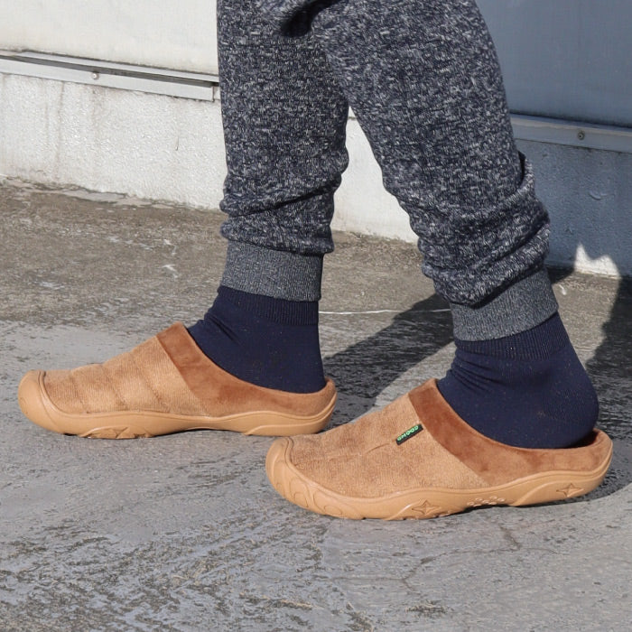 【 全2色 】 ジームード あったか サーモサンダル スリッパ つっかけ ルームシューズ オフィス履き サボ クロッグ ウォーム ウィンター 防寒 シンプル メンズ 男性 紳士 ベロア 起毛 クッション トゥーガード 軽量 秋 冬 散歩 お出掛け ワンマイル GMOOD