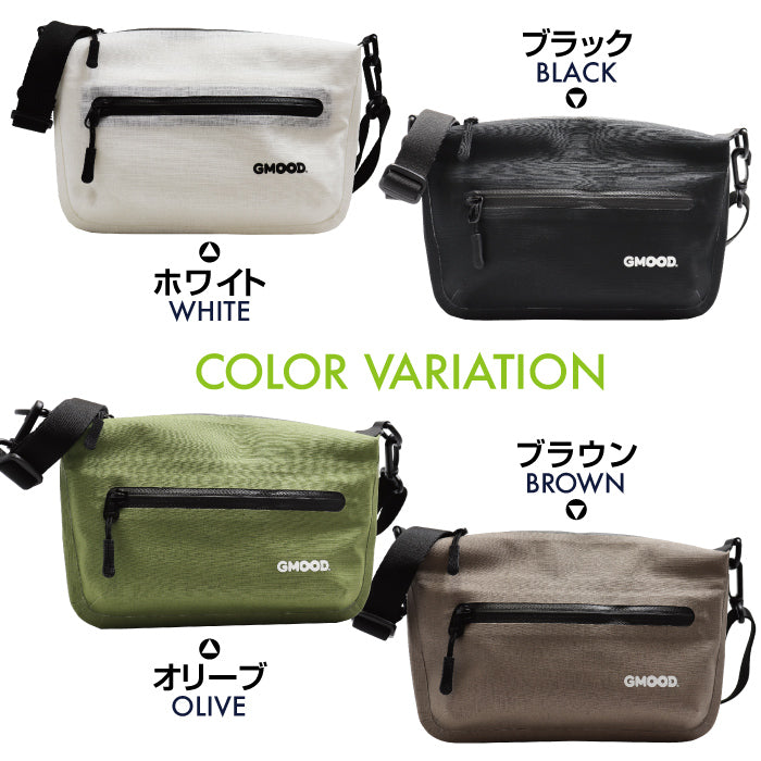 【新製品】 防水ショルダーバッグ 3.5L ミニショルダーバッグ サコッシュ バッグインバッグ対応 軽量 コンパクト 止水ファスナー 通勤 通学 旅行 散歩 メンズ レディース ユニセックス GMOOD GMB-001