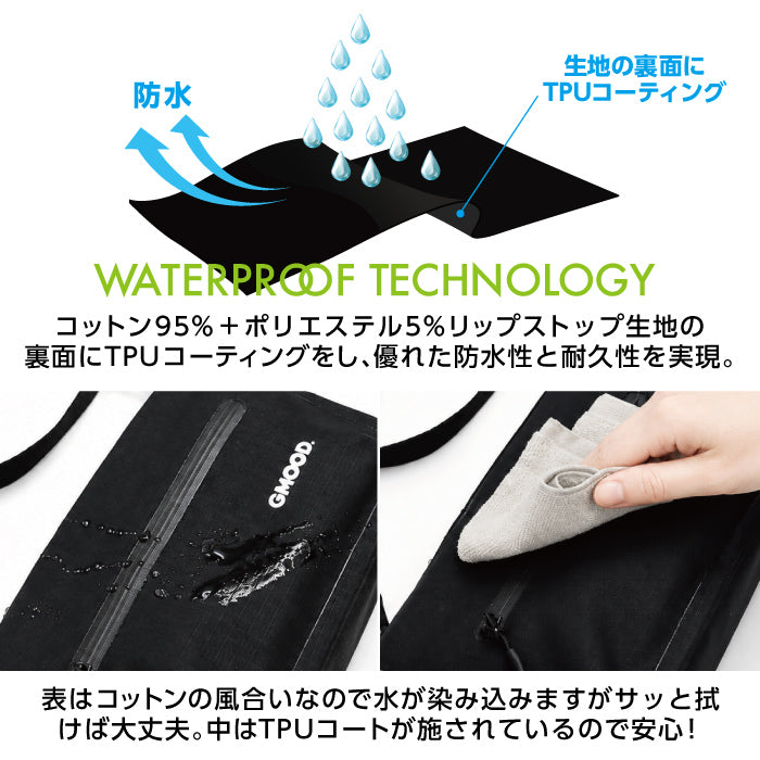 【新製品】 防水ショルダーバッグ 3.5L ミニショルダーバッグ サコッシュ バッグインバッグ対応 軽量 コンパクト 止水ファスナー 通勤 通学 旅行 散歩 メンズ レディース ユニセックス GMOOD GMB-001