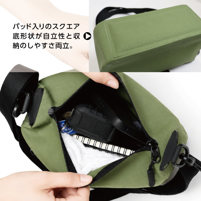 【新製品】 防水ショルダーバッグ 3.5L ミニショルダーバッグ サコッシュ バッグインバッグ対応 軽量 コンパクト 止水ファスナー 通勤 通学 旅行 散歩 メンズ レディース ユニセックス GMOOD GMB-001