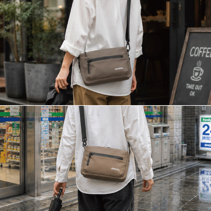 【新製品】 防水ショルダーバッグ 3.5L ミニショルダーバッグ サコッシュ バッグインバッグ対応 軽量 コンパクト 止水ファスナー 通勤 通学 旅行 散歩 メンズ レディース ユニセックス GMOOD GMB-001