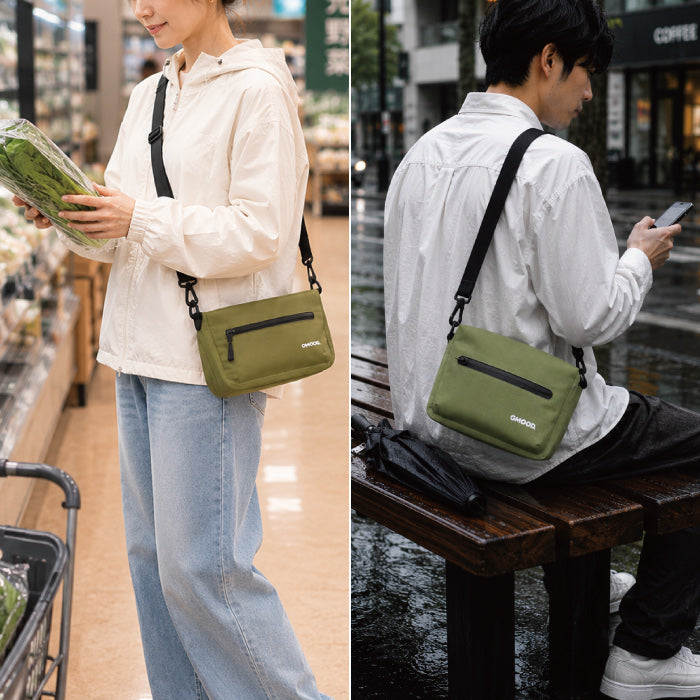 【新製品】 防水ショルダーバッグ 3.5L ミニショルダーバッグ サコッシュ バッグインバッグ対応 軽量 コンパクト 止水ファスナー 通勤 通学 旅行 散歩 メンズ レディース ユニセックス GMOOD GMB-001