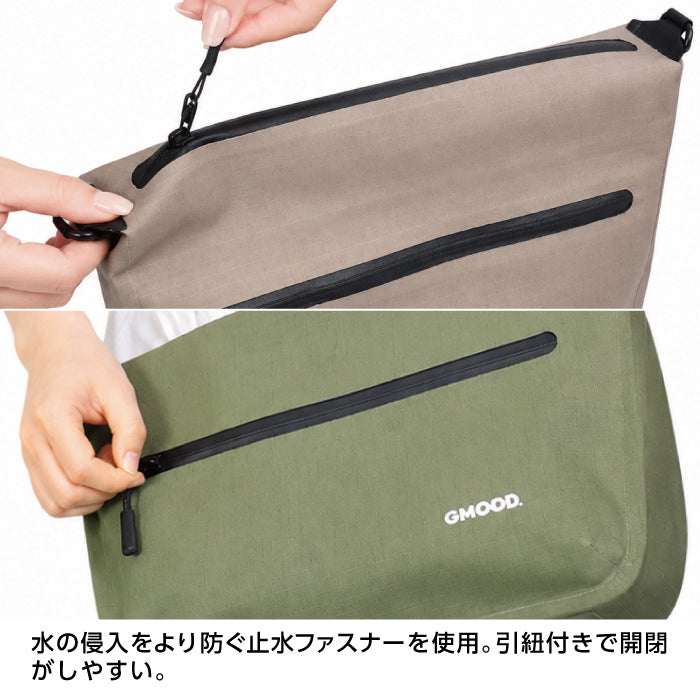 【新製品】 防水ショルダーバッグ 8L A4対応 キャリーオン対応 軽量 ショルダーバッグ タブレット収納 通勤 通学 旅行 自転車 メンズ レディース ユニセックス GMOOD GMB-002