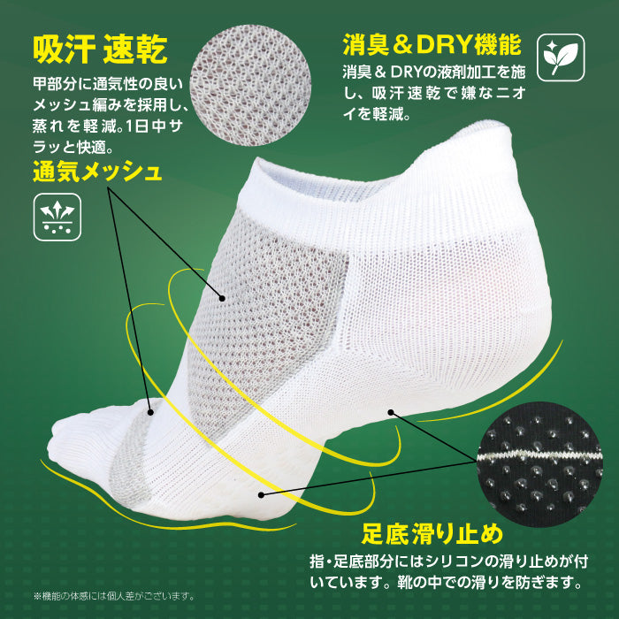 ジームード スニーカー丈 5本指ソックス 3足組 3足セット 3P ベアフット 機能性 くるぶし丈 靴下 吸汗速乾 消臭 サポート 足裏滑り止め 耳付 スポーツ ビジネス 通学 通勤 シンプル ブラック ホワイト ユニセックス メンズ レディース ジュニア 男女兼用 GMOOD