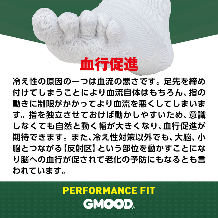 ジームード クルー丈 5本指ソックス ベアフット 機能性 靴下 膝下 着圧 吸汗速乾 消臭 サポート 足裏滑り止め スポーツ ビジネス 通学 通勤 シンプル 黒 白 ブラック ホワイト ユニセックス メンズ レディース ジュニア 男女兼用 GMOOD