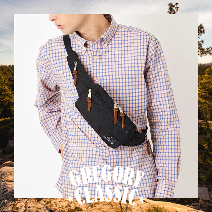 GREGORY CLASSIC HIPMATE L メンズ レディース グレゴリー ヒップメイトL ウェストパック ヒップバッグ 肩掛け サブバッグ アウトドア フェス 旅行 通勤 お出かけ 買い物 レジャー ドライブ 小型 2リットル ユニセックス お揃い 黒 ズーム ブラック