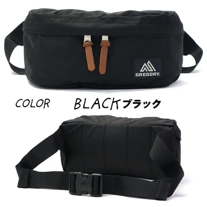 GREGORY CLASSIC STANDARD WAIST PACK メンズ レディース グレゴリー スタンダードウエストパック ヒップバッグ 肩掛け サブバッグ アウトドア フェス 旅行 通勤 お出かけ 買い物 レジャー ドライブ 3リットル ユニセックス お揃い 黒 ズーム ブラック