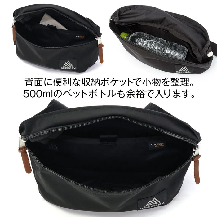 GREGORY CLASSIC STANDARD WAIST PACK メンズ レディース グレゴリー スタンダードウエストパック ヒップバッグ 肩掛け サブバッグ アウトドア フェス 旅行 通勤 お出かけ 買い物 レジャー ドライブ 3リットル ユニセックス お揃い 黒 ズーム ブラック