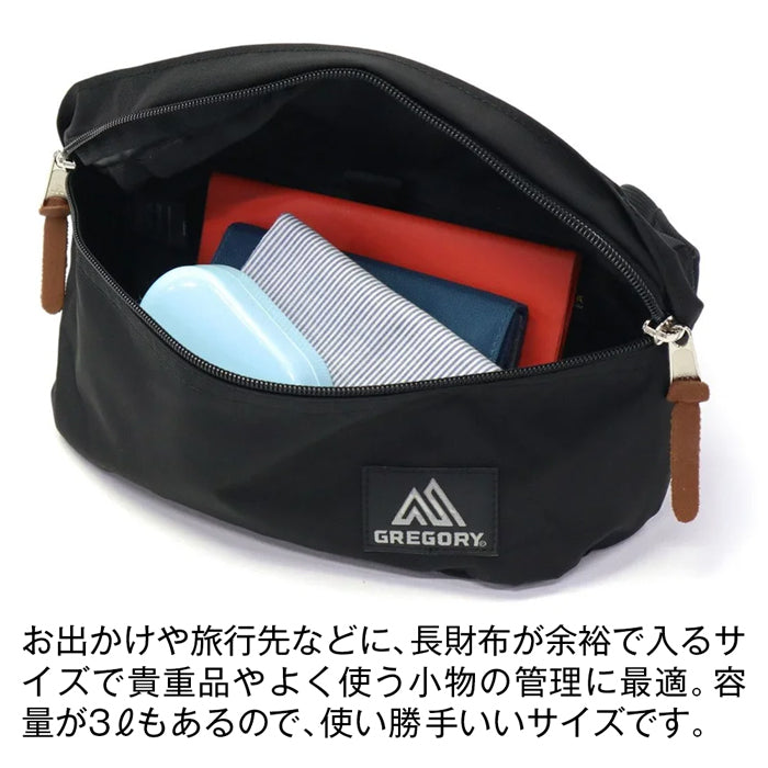 GREGORY CLASSIC STANDARD WAIST PACK メンズ レディース グレゴリー スタンダードウエストパック ヒップバッグ 肩掛け サブバッグ アウトドア フェス 旅行 通勤 お出かけ 買い物 レジャー ドライブ 3リットル ユニセックス お揃い 黒 ズーム ブラック
