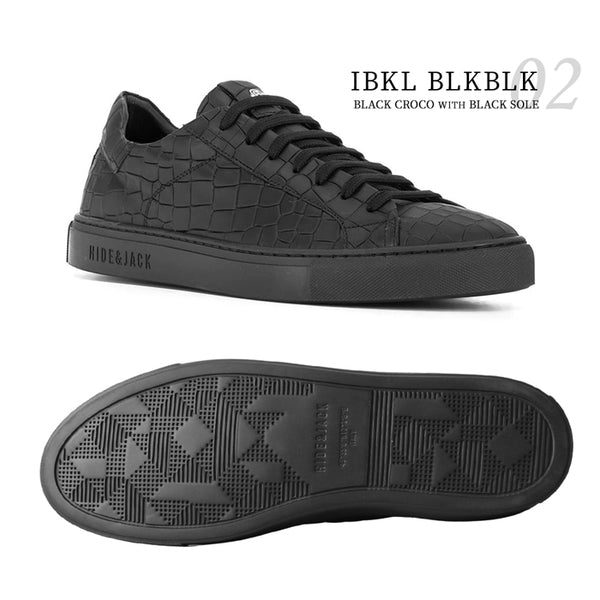 【全4色】HIDE&JACK スニーカー メンズ キレカジ カジュアル イタリア ブランド クロコ 正規品 ヌバックレザー IBKLBLKWHT IBKLBLKBLK IBKLBLURED IBKLBLUWHT