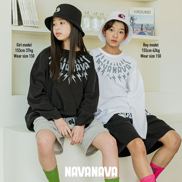 【日本初上陸】ナバナバ ロンTEE NAVANAVA カットソー 子供服 男の子 女の子 韓国ブランド ファッション 長袖 Tシャツ 韓流 ストリート 男女兼用 ビックサイズ オーバーサイズ 人気ブランド ダンス おしゃれ かわいい ゆったり 小学生 中学生