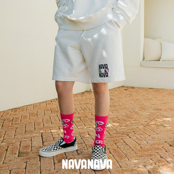 【日本初上陸】ナバナバ ハーフパンツ NAVANAVA スウェット 子供 男子 女子 韓国 Kファッション スポーティー 韓流 ストリート 男女兼用 ビックシルエット オーバーサイズ 人気 ダンス おしゃれ かわいい 小学生 中学生
