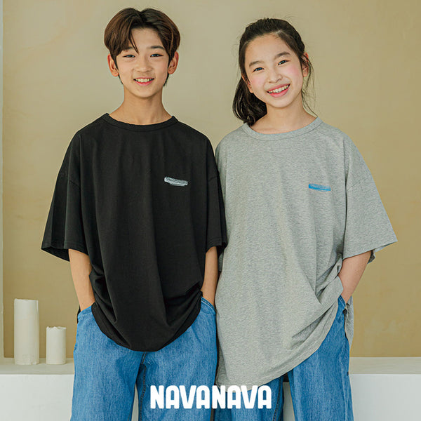 【日本初上陸】ナバナバ 半袖TEE NAVANAVA カットソー 子供 男子 女子 韓国 Kファッション Tシャツ 韓流 ストリート 男女兼用 ビックシルエット オーバーサイズ 人気 ダンス グラフィティ おしゃれ かわいい  小学生 中学生
