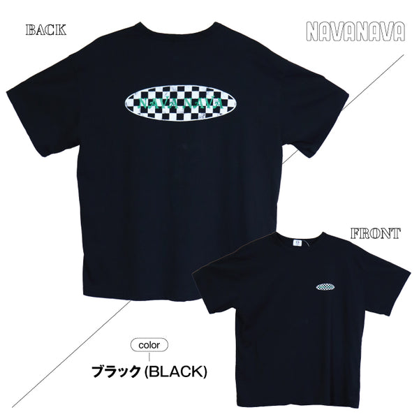 【日本初上陸】ナバナバ 半袖TEE NAVANAVA オーバルロゴ 子供 男子 女子 韓国 Kファッション Tシャツ 韓流 ストリート 男女兼用 ビックシルエット オーバーサイズ 人気 ダンス チェッカー おしゃれ かわいい 小学生 中学生