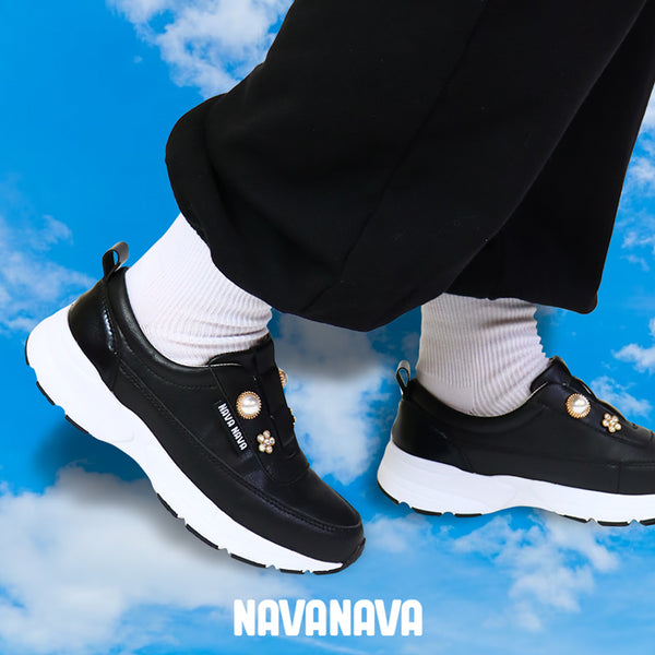【日本初上陸】韓国 Kファッション NAVANAVA ナバナバ ジュニア スリップオン スニーカー キッズ ジュエリー レディース 子供 韓流 ストリート 男子 女子 カジュアル モノトーン ダンス シューズ 小学生 中学生