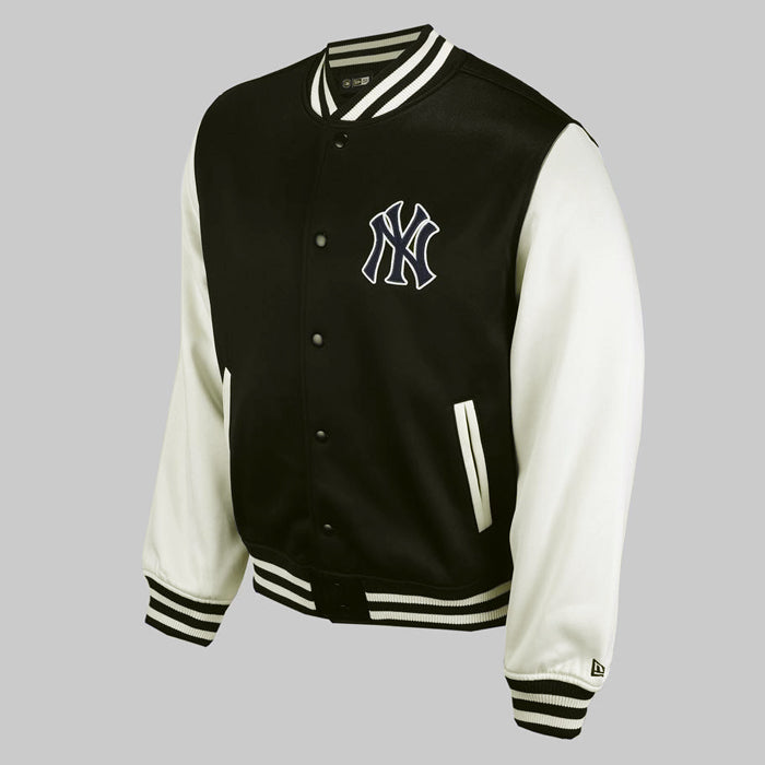 【海外モデル】 ニューエラ NEW ERA ボンバージャケット スタジアムジャンパー スタジャン メンズ BOMBER JCKT JACKET 大きいサイズ ヤンキース MLB 刺繍 ストリート ブラック 黒 オフホワイト 白 男性 紳士