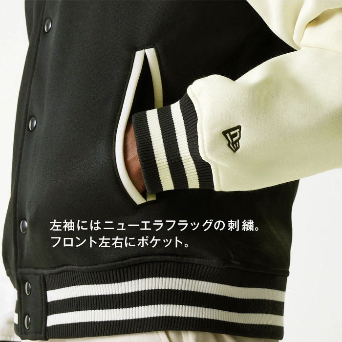 【海外モデル】 ニューエラ NEW ERA ボンバージャケット スタジアムジャンパー スタジャン メンズ BOMBER JCKT JACKET 大きいサイズ ヤンキース MLB 刺繍 ストリート ブラック 黒 オフホワイト 白 男性 紳士