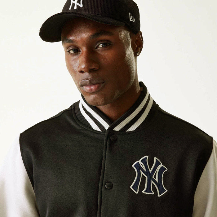 【海外モデル】 ニューエラ NEW ERA ボンバージャケット スタジアムジャンパー スタジャン メンズ BOMBER JCKT JACKET 大きいサイズ ヤンキース MLB 刺繍 ストリート ブラック 黒 オフホワイト 白 男性 紳士