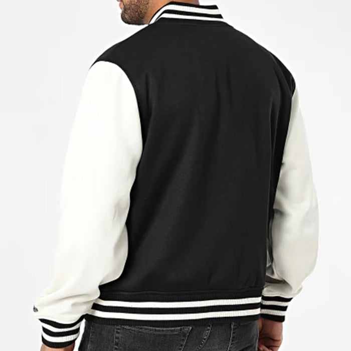 【海外モデル】 ニューエラ NEW ERA ボンバージャケット スタジアムジャンパー スタジャン メンズ BOMBER JCKT JACKET 大きいサイズ ヤンキース MLB 刺繍 ストリート ブラック 黒 オフホワイト 白 男性 紳士