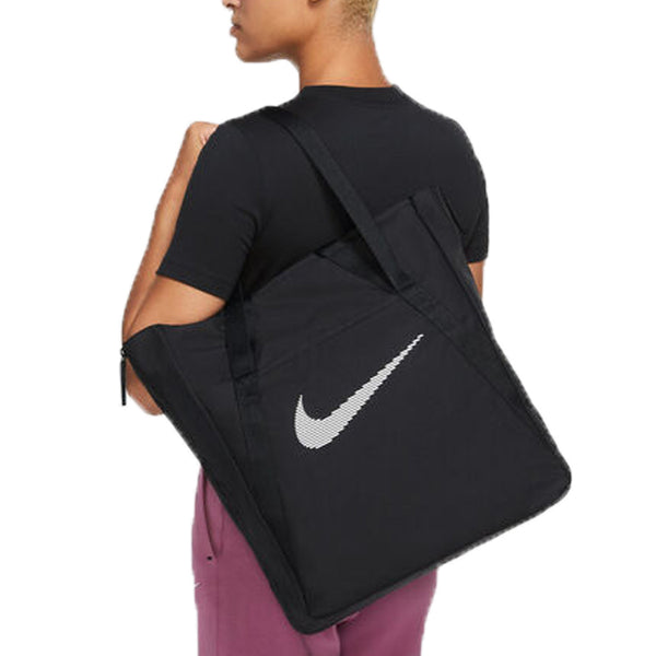 NIKEの多機能トートバック ショルダー バッグ バック レディース 撥水 ジム DR7217 オフィス ジム ブラック 黒 プレゼント 使い勝手が良い シンプル 大容量 仕事 通勤 ポリエステル 事務